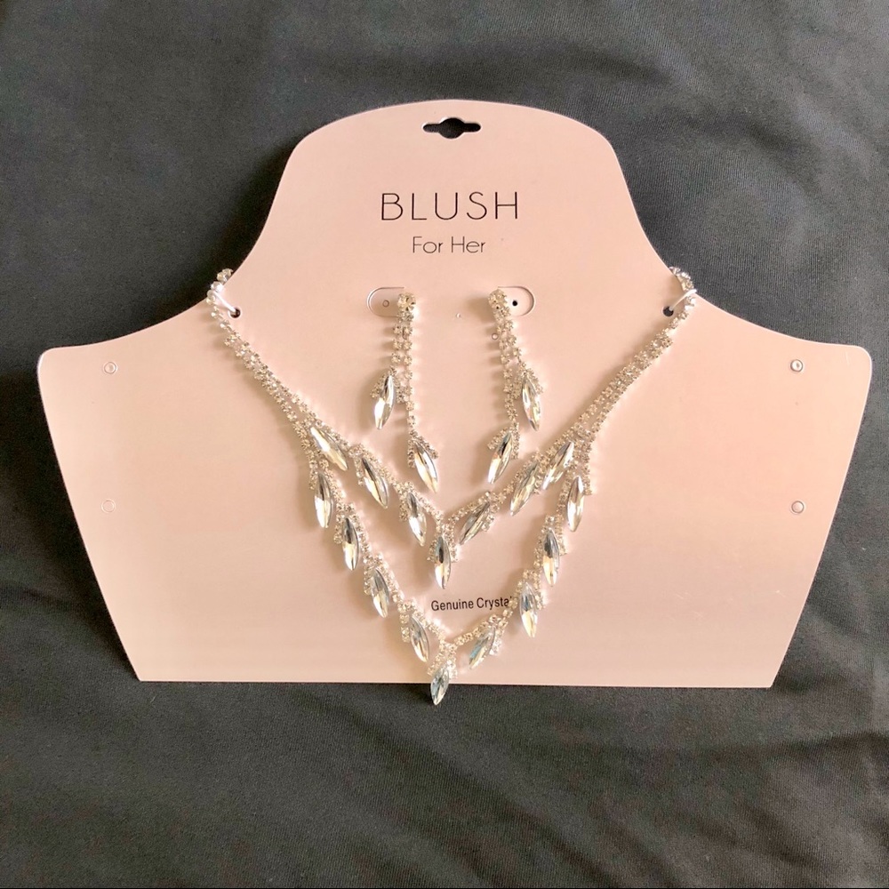 Blush for her necklace and earring combo